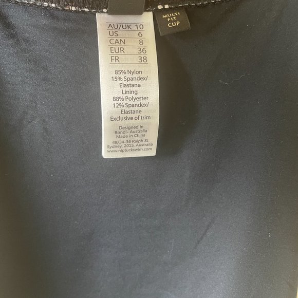 New NIP TUCK Swim One Piece Swimsuit Savannah Stripe Shirley 1P US 6 Black Brown - Picture 10 of 11